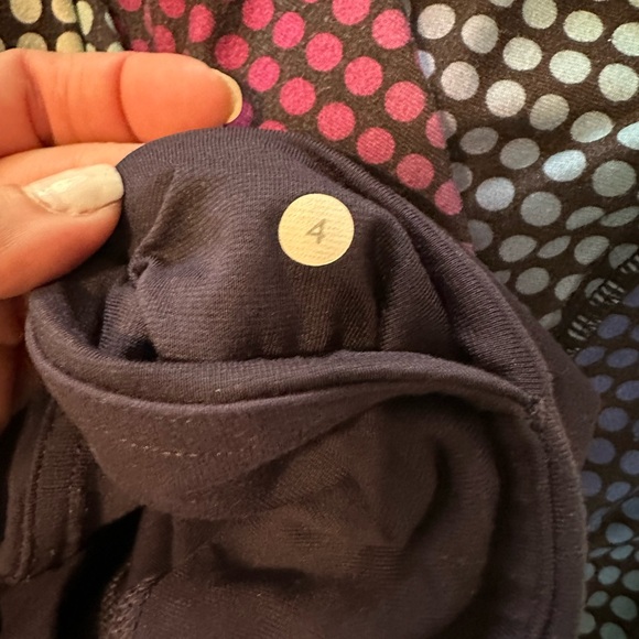 lululemon athletica Blue and Yellow Tops with Patterned Leggings - Picture 5 of 7